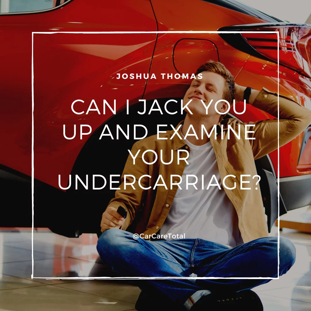 Can I jack you up and examine your undercarriage?