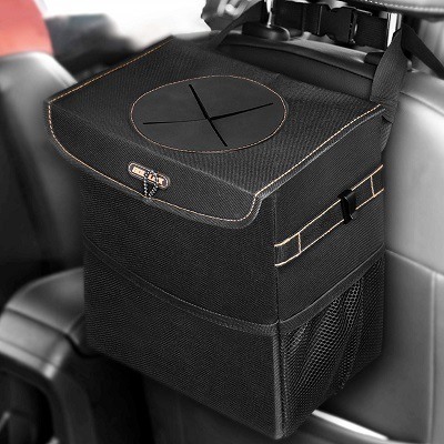 BoltLink Leakproof Car Trash Can & Bag With Lid