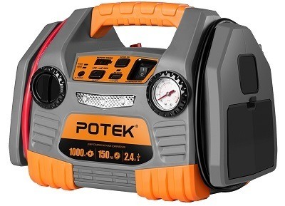 Potek 1,000-Amp Car Jump Starter With Tire Inflator