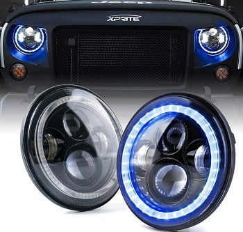 Xprite HL-JEEP-R7IN-80W-B